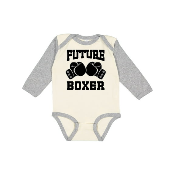 Inktastic Boxing Future Boxer Boys or Girls Long Sleeve Baby Bodysuit
