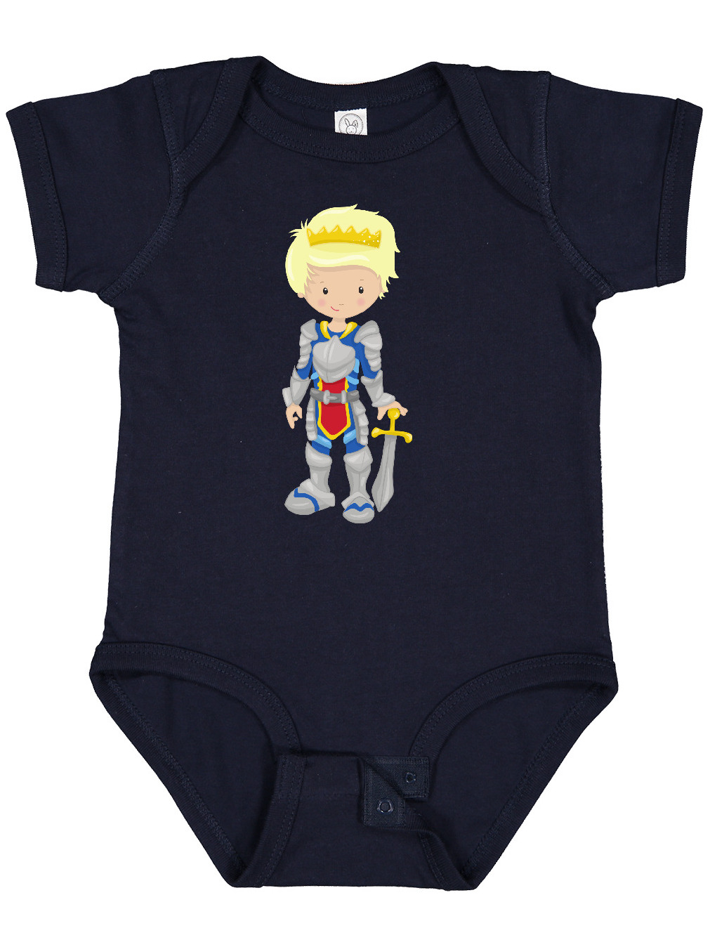Inktastic Boy Prince, Blond Hair, Knight In Shining Armor Boys Baby Bodysuit
