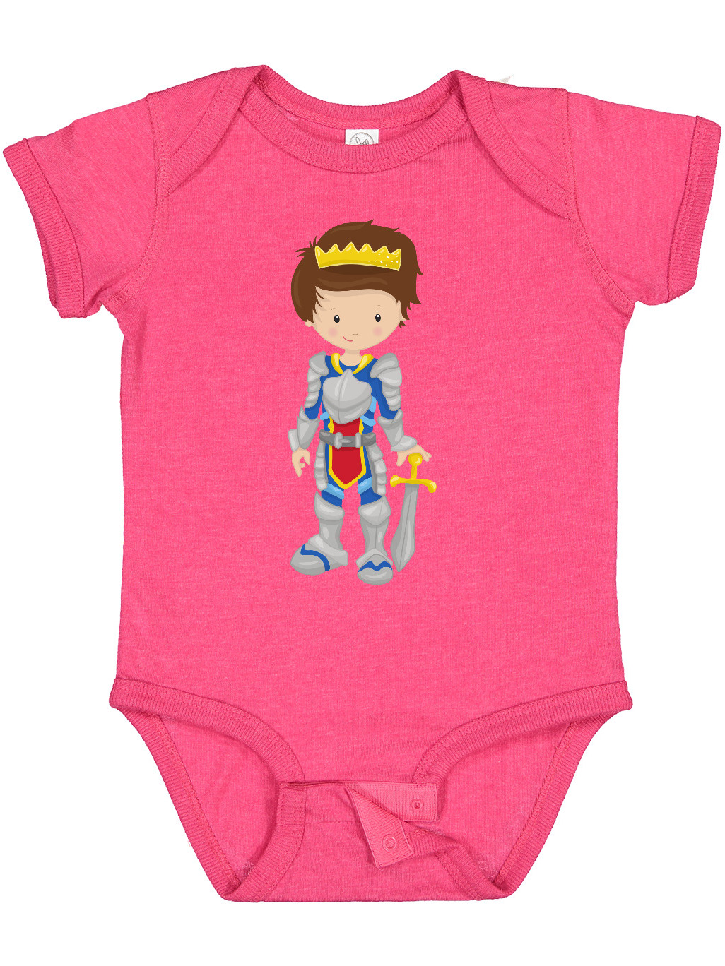 Inktastic Boy Prince, Brown Hair, Knight In Shining Armor Boys Baby Bodysuit