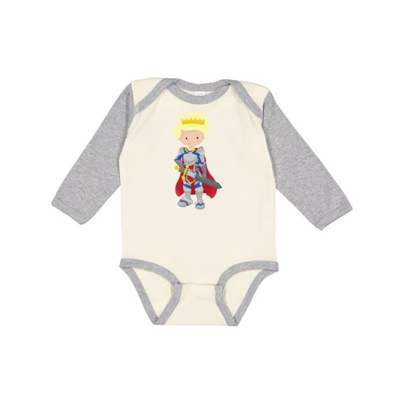 Inktastic Boy Prince, Knight In Shining Armor, Blond Hair Boys Long Sleeve Baby Bodysuit