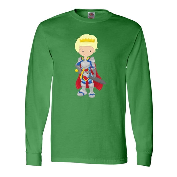 Inktastic Boy Prince, Knight In Shining Armor, Blond Hair Long Sleeve T-Shirt
