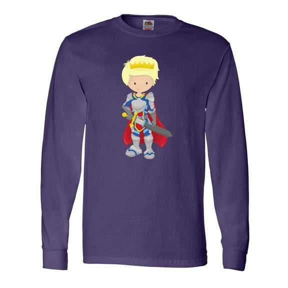 Inktastic Boy Prince, Knight In Shining Armor, Blond Hair Long Sleeve T-Shirt