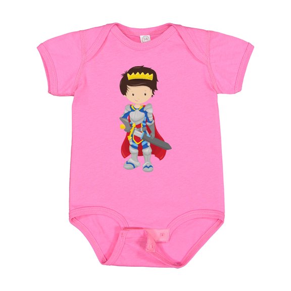 Inktastic Boy Prince, Knight In Shining Armor, Brown Hair Boys Baby Bodysuit
