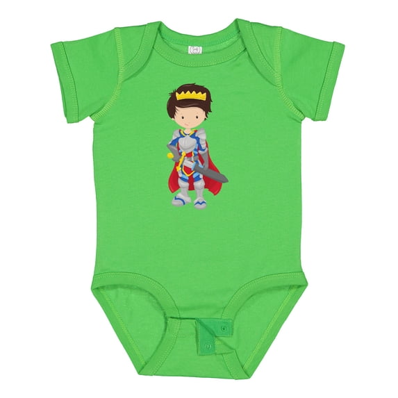 Inktastic Boy Prince, Knight In Shining Armor, Brown Hair Boys Baby Bodysuit