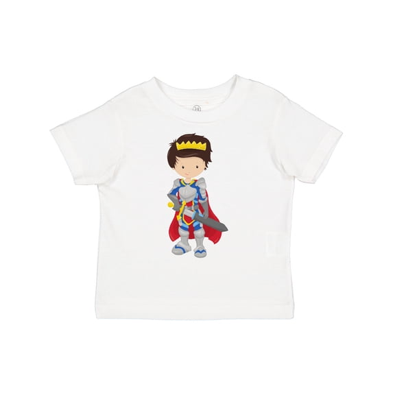 Inktastic Boy Prince, Knight In Shining Armor, Brown Hair Boys Toddler T-Shirt