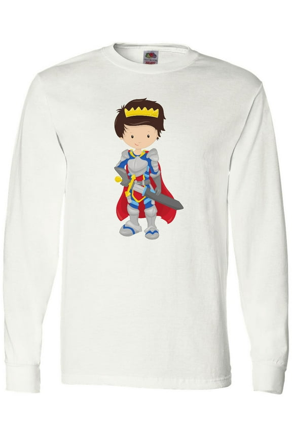 Boy Prince, Knight In Shining Armor, Brown Hair Long Sleeve T-Shirt