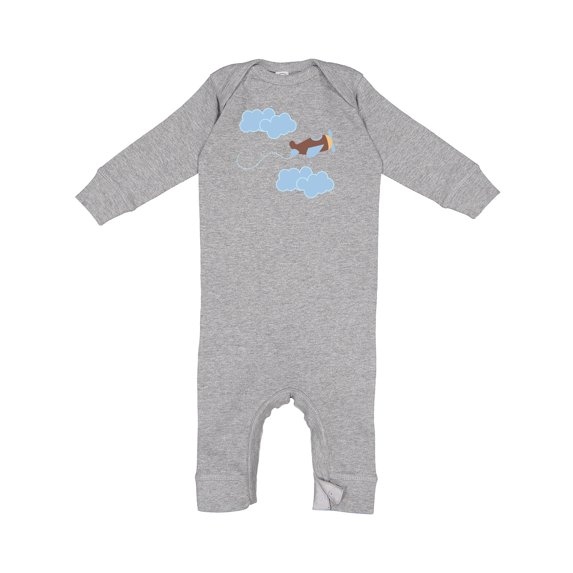Inktastic Boys Airplane Pilot Baby Romper Coveralls