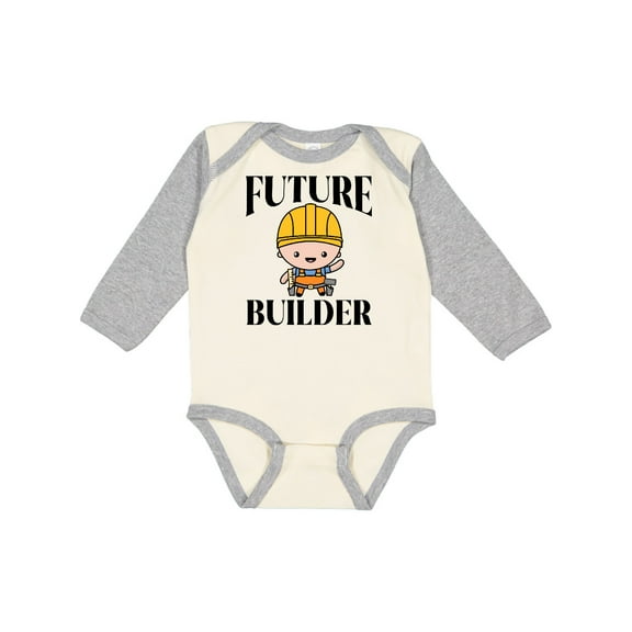 Inktastic Boys Future Builder Construction Boys Long Sleeve Baby Bodysuit
