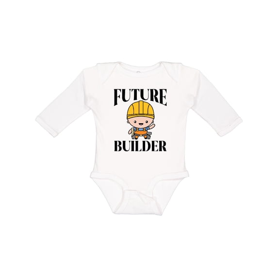 Inktastic Boys Future Builder Construction Boys Long Sleeve Baby Bodysuit
