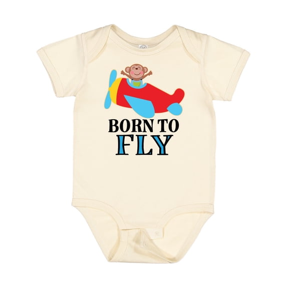 Inktastic Boys Future Pilot Monkey Airplane Boys Baby Bodysuit