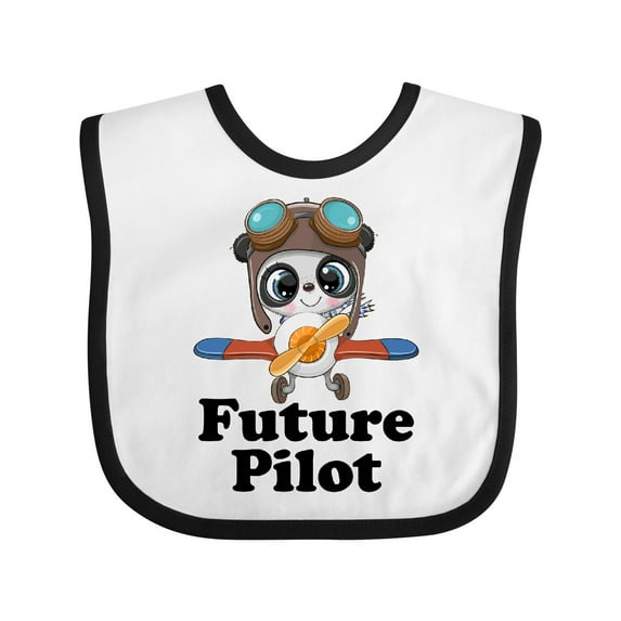 Inktastic Boys Future Pilot Panda Boys Baby Bib
