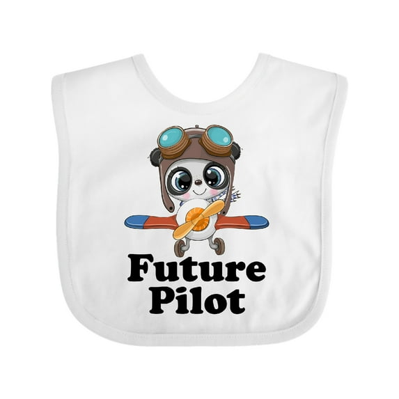 Inktastic Boys Future Pilot Panda Boys Baby Bib