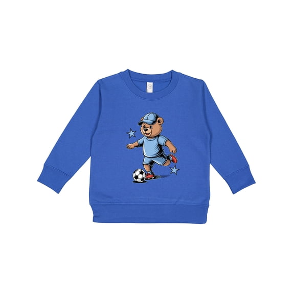 Inktastic Boys Soccer Bear Toddler Sweatshirt