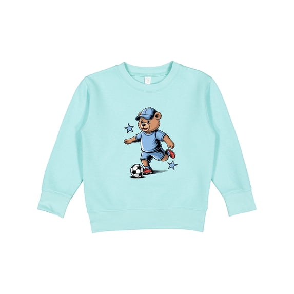 Inktastic Boys Soccer Bear Toddler Sweatshirt