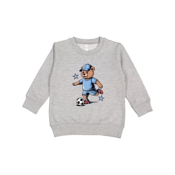 Inktastic Boys Soccer Bear Toddler Sweatshirt