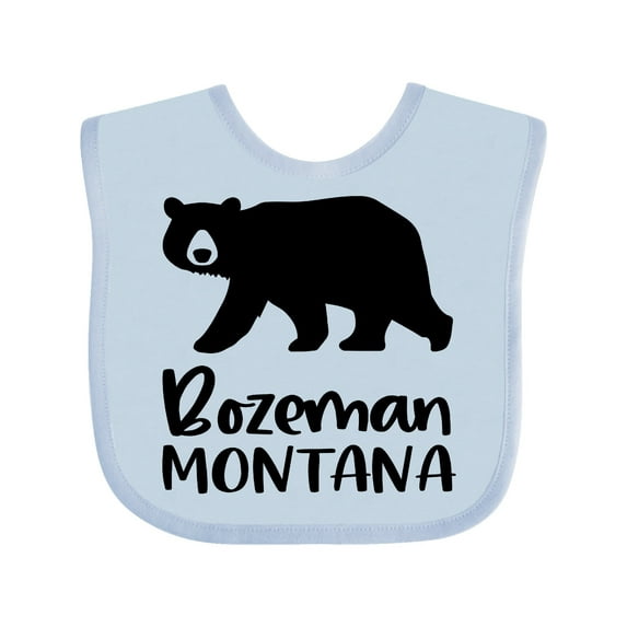 Inktastic Bozeman, Montana Black Bear Silhouette Boys or Girls Baby Bib