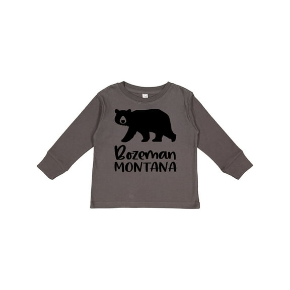 Inktastic Bozeman, Montana Black Bear Silhouette Boys or Girls Long Sleeve Toddler T-Shirt