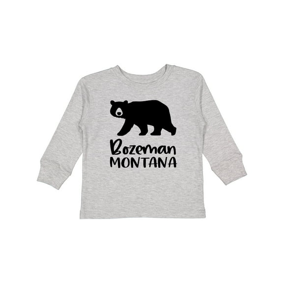 Inktastic Bozeman, Montana Black Bear Silhouette Boys or Girls Long Sleeve Toddler T-Shirt