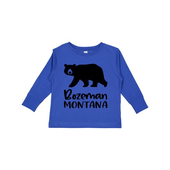 Inktastic Bozeman, Montana Black Bear Silhouette Boys or Girls Long Sleeve Toddler T-Shirt