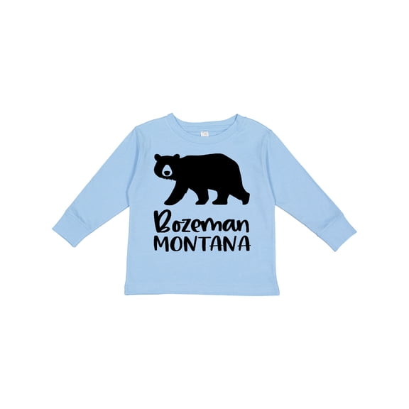 Inktastic Bozeman, Montana Black Bear Silhouette Boys or Girls Long Sleeve Toddler T-Shirt