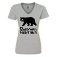 thumbnail image 1 of Inktastic Bozeman, Montana Black Bear Silhouette Women's V-Neck T-Shirt, 1 of 5