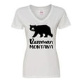 thumbnail image 1 of Inktastic Bozeman, Montana Black Bear Silhouette Women's V-Neck T-Shirt, 1 of 5