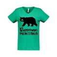 thumbnail image 1 of Inktastic Bozeman, Montana Black Bear Silhouette Women's V-Neck T-Shirt, 1 of 5