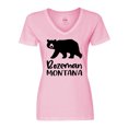 thumbnail image 1 of Inktastic Bozeman, Montana Black Bear Silhouette Women's V-Neck T-Shirt, 1 of 5