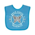 thumbnail image 1 of Inktastic Brain Cancer Awareness with Grey Ribbon and Butterfly Boys or Girls Baby Bib, 1 of 4
