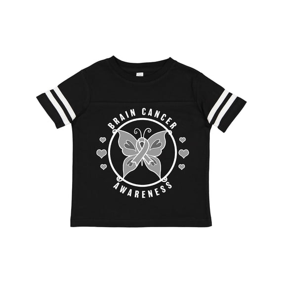 Inktastic Brain Cancer Awareness with Grey Ribbon and Butterfly Boys or Girls Toddler T-Shirt