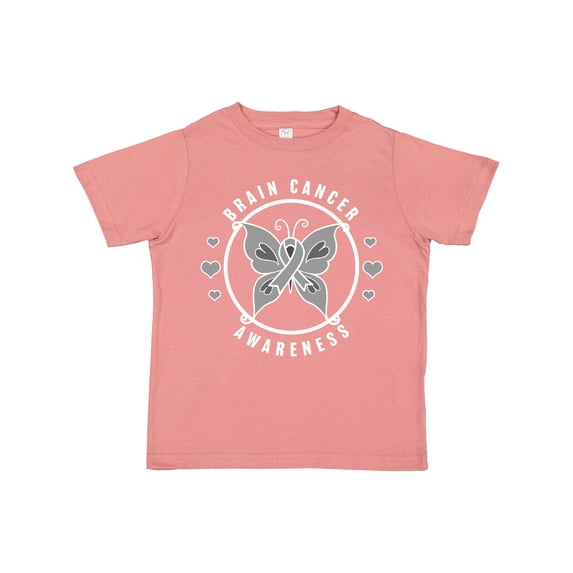Inktastic Brain Cancer Awareness with Grey Ribbon and Butterfly Boys or Girls Toddler T-Shirt