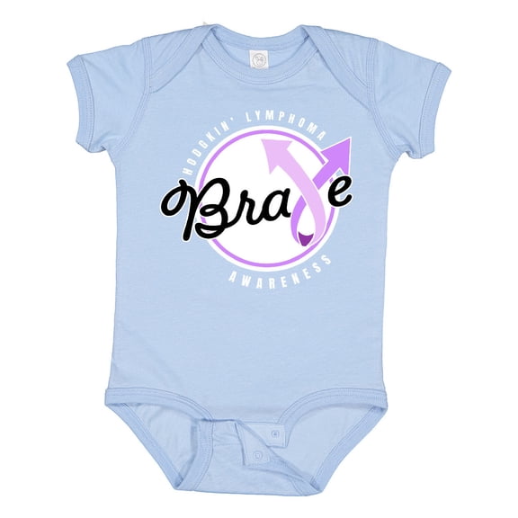 Inktastic Brave Hodgkins Lymphoma Awareness Violet Ribbon Boys or Girls Baby Bodysuit