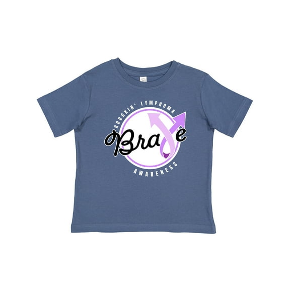 Inktastic Brave Hodgkins Lymphoma Awareness Violet Ribbon Boys or Girls Baby T-Shirt