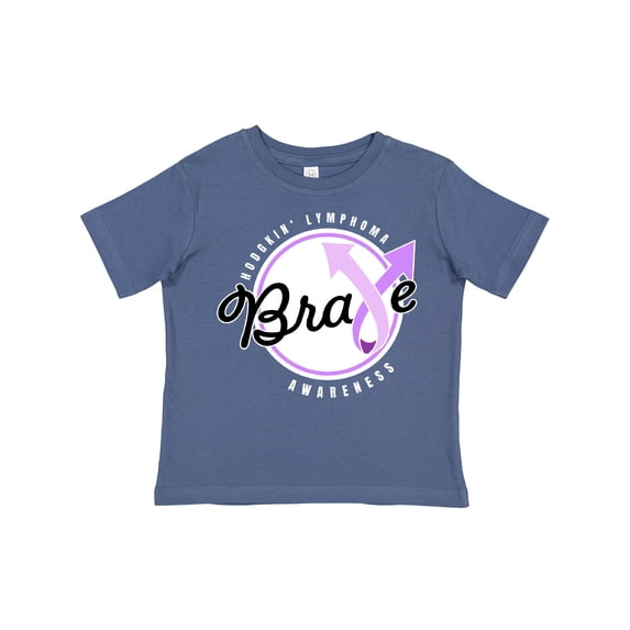 Inktastic Brave Hodgkins Lymphoma Awareness Violet Ribbon Boys or Girls Toddler T-Shirt