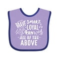 thumbnail image 1 of Inktastic Brave Smart Loyal Kind Fun Loved All of the Above Boys or Girls Baby Bib, 1 of 4