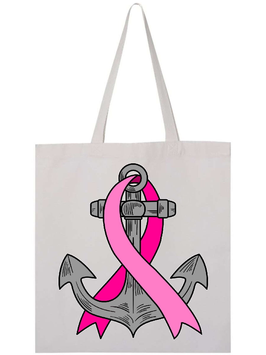 Pink ribbon tote bags cheap