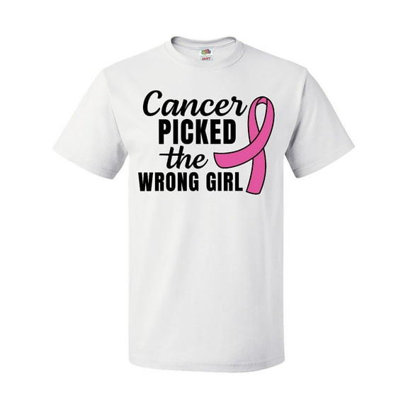 Inktastic Breast Cancer Awareness Cancer Picked the Wrong Girl T-Shirt