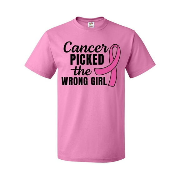 Inktastic Breast Cancer Awareness Cancer Picked the Wrong Girl T-Shirt
