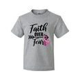 thumbnail image 1 of Inktastic Breast Cancer Awareness Faith Over Fear with Pink Ribbon and Arrow Youth T-Shirt, 1 of 5