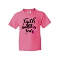 thumbnail image 1 of Inktastic Breast Cancer Awareness Faith Over Fear with Pink Ribbon and Arrow Youth T-Shirt, 1 of 5