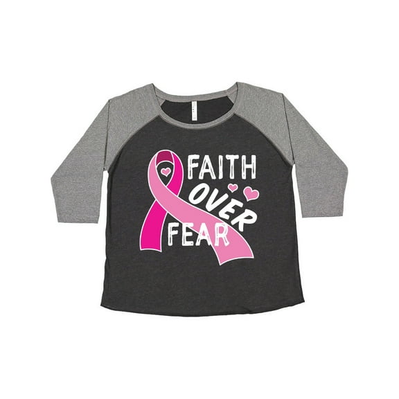 Inktastic Breast Cancer Awareness Faith over Fear Women's Plus Size T-Shirt