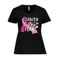 thumbnail image 1 of Inktastic Breast Cancer Awareness Faith over Fear Women's Plus Size T-Shirt, 1 of 5