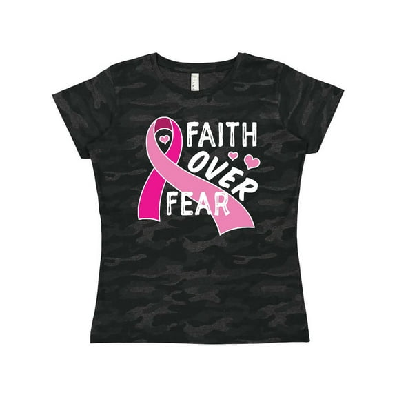 Inktastic Breast Cancer Awareness Faith over Fear Women's T-Shirt