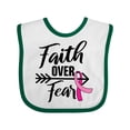 thumbnail image 1 of Inktastic Breast Cancer Awareness Faith over Fear with Pink Ribbon and Arrow Girls Baby Bib, 1 of 4
