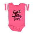 thumbnail image 1 of Inktastic Breast Cancer Awareness Faith over Fear with Pink Ribbon and Arrow Girls Baby Bodysuit, 1 of 5