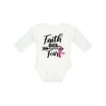 thumbnail image 1 of Inktastic Breast Cancer Awareness Faith over Fear with Pink Ribbon and Arrow Girls Long Sleeve Baby Bodysuit, 1 of 5