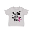 thumbnail image 1 of Inktastic Breast Cancer Awareness Faith over Fear with Pink Ribbon and Arrow Girls Toddler T-Shirt, 1 of 5
