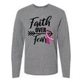thumbnail image 1 of Inktastic Breast Cancer Awareness Faith over Fear with Pink Ribbon and Arrow Long Sleeve T-Shirt, 1 of 5