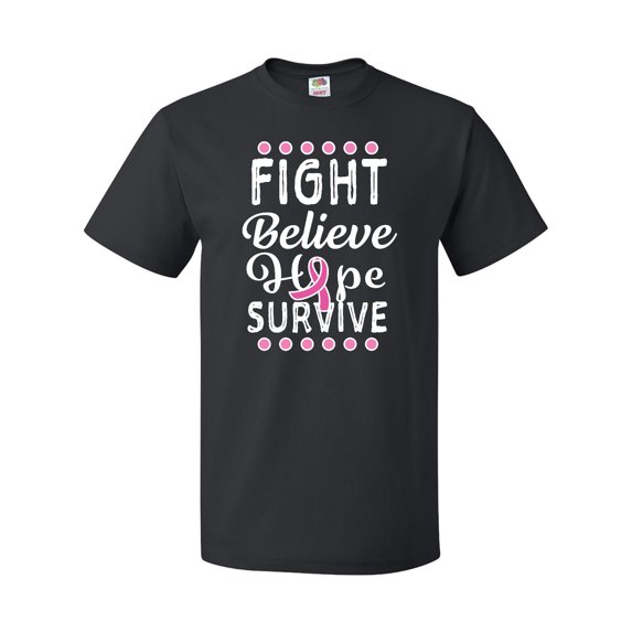 Inktastic Breast Cancer Awareness Fight Believe Hope Survive T-Shirt