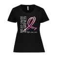 thumbnail image 1 of Inktastic Breast Cancer Awareness- Fight, Care, Cure Women's Plus Size T-Shirt, 1 of 5
